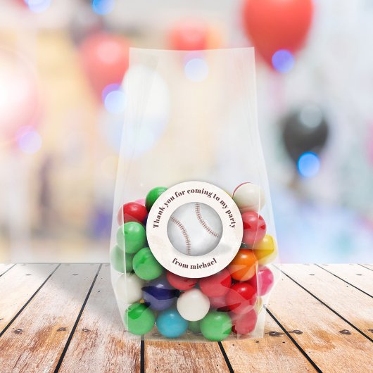 Sticker Rond Anniversaire Baseball Vintage All Star Merci