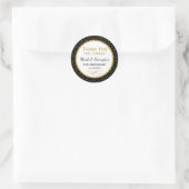 Sticker Rond Anniversaire Black Gold Merci Favoriser les étique (Sac)