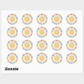 Sticker Rond Anniversaire Boho Sunshine (Feuille)