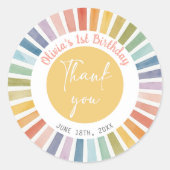 Sticker Rond Anniversaire Boho Sunshine (Devant)