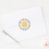 Sticker Rond Anniversaire Boho Sunshine (Enveloppe)
