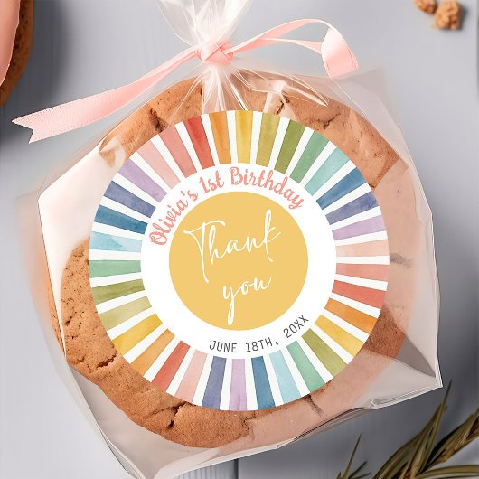 Sticker Rond Anniversaire Boho Sunshine