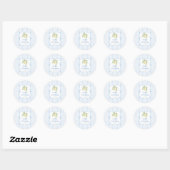 Sticker Rond Anniversaire Citron Citrus Bleu (Feuille)