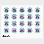 Sticker Rond Anniversaire Cupcake Whimsical Personnalisé (Feuille)