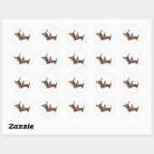 Sticker Rond Anniversaire Dachshund avec cadeaux (Feuille)