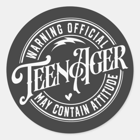 Sticker Rond Anniversaire d'adolescent (Devant)