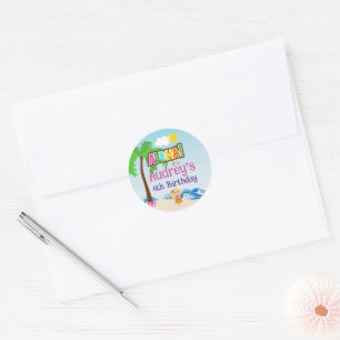 Sticker Rond Anniversaire d'Aloha Luau