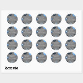Sticker Rond Anniversaire dans l'espace Thème Alien Bleu Gris (Feuille)