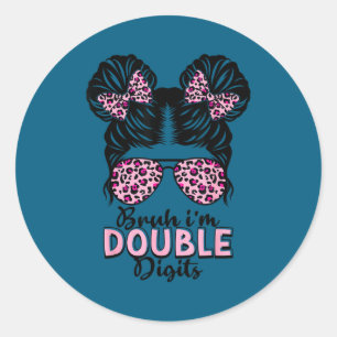 Sticker Rond anniversaire de 10 ans bruh double chiffres 10ème