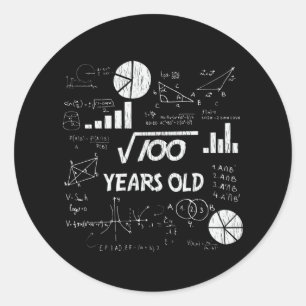 Sticker Rond anniversaire de 10 ans Geeky Math 10e anniversaire