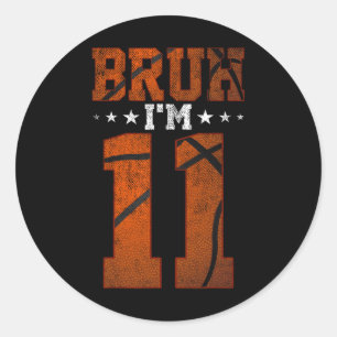 Sticker Rond Anniversaire de 11 ans Sketll Bruh j'ai 11 ans Ann
