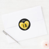 Sticker Rond Anniversaire de 18 ans Coeurs calcaires V18R (Enveloppe)
