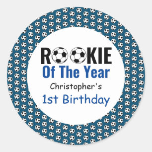 Sticker Rond Anniversaire de 1 an de foot pour un débutant