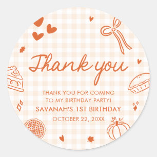 Sticker Rond Anniversaire de 1 an de notre petit chou à la main