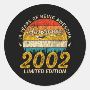 Sticker Rond anniversaire de 23 ans Retro Awesome 23e anniversa