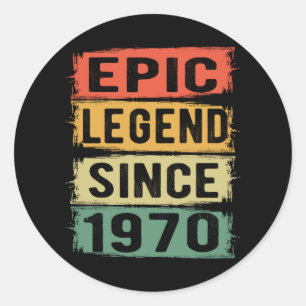 Sticker Rond anniversaire de 55 ans 1970 Légende épique 55e ann