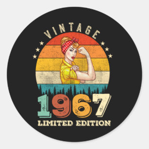 Sticker Rond anniversaire de 58 ans 1967 Vintage 58e anniversai