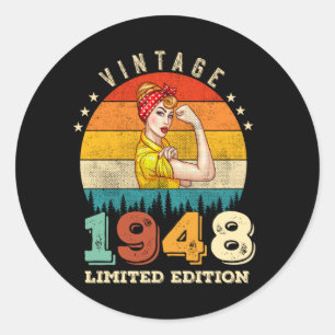 Sticker Rond anniversaire de 77 ans 1948 Vintage 77e anniversai