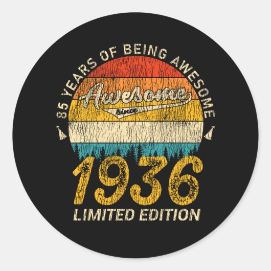 Sticker Rond anniversaire de 89 ans 1936 Magnifique 89e anniver (Devant)