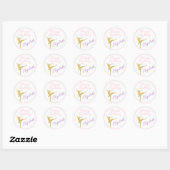 Sticker Rond Anniversaire de Ballerina rose et or (Feuille)