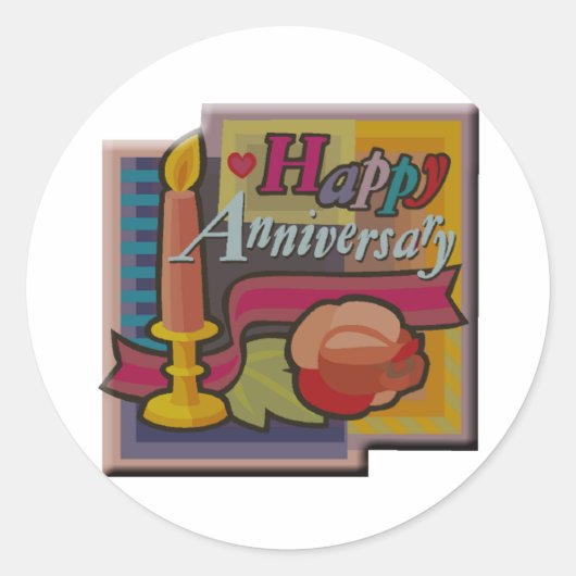 STICKER ROND ANNIVERSAIRE DE CANDLE T (Devant)