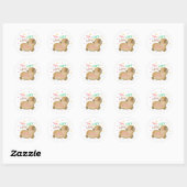 Sticker Rond Anniversaire de capy capybara (Feuille)