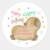 Sticker Rond Anniversaire de capy capybara (Devant)
