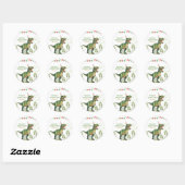 Sticker Rond Anniversaire de dinosaure (Feuille)