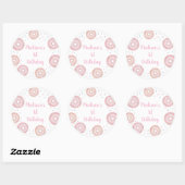 Sticker Rond Anniversaire de Donut Pastel Rose (Feuille)