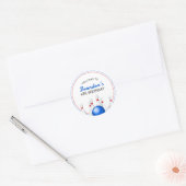 Sticker Rond Anniversaire de enfant amusant Red et Blue Bowling (Enveloppe)