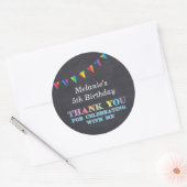 Sticker Rond Anniversaire de enfant chalkboard collants de bunt (Enveloppe)