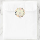 Sticker Rond Anniversaire de enfant d'aquarelle de jardin de fé (Sac)