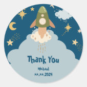 Sticker Rond Anniversaire de enfant d'aventure spatiale (Devant)