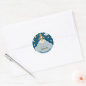 Sticker Rond Anniversaire de enfant d'aventure spatiale (Enveloppe)