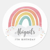 Sticker Rond Anniversaire de enfant de calligraphie arc-en-ciel (Devant)