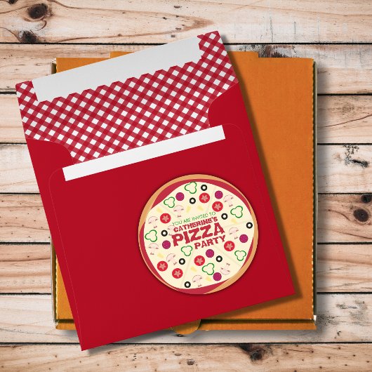 Sticker Rond Anniversaire de enfant de la Pizza moderne