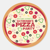Sticker Rond Anniversaire de enfant de la Pizza moderne (Devant)