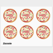Sticker Rond Anniversaire de enfant de la Pizza moderne (Feuille)