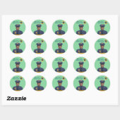 Sticker Rond Anniversaire de enfant de police (Feuille)