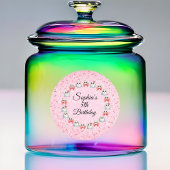 Sticker Rond Anniversaire de enfant d'Halloween Pink Bow mignon