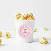 Sticker Rond Anniversaire de enfant d'Halloween Pink Bow mignon