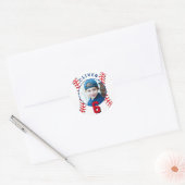 Sticker Rond Anniversaire de enfant du baseball Ball Photo (Enveloppe)