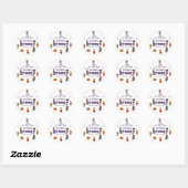 Sticker Rond Anniversaire de enfant du costume d'Halloween éffr (Feuille)