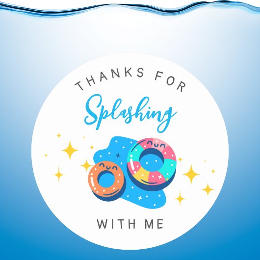Sticker Rond Anniversaire de enfant du pool