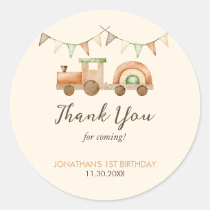 Sticker Rond Anniversaire de enfant du transport ferroviaire Bo