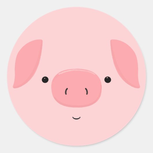 Sticker Rond Anniversaire de enfant mignon Piggy (Devant)