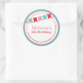 Sticker Rond Anniversaire de enfant parti do-it-yourself collan (Sac)