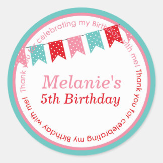 Sticker Rond Anniversaire de enfant parti do-it-yourself collan