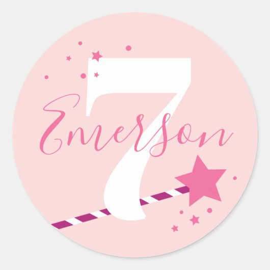 Sticker Rond Anniversaire de enfant princesse (Devant)