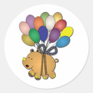 Sticker Rond Anniversaire de enfant : Rhino